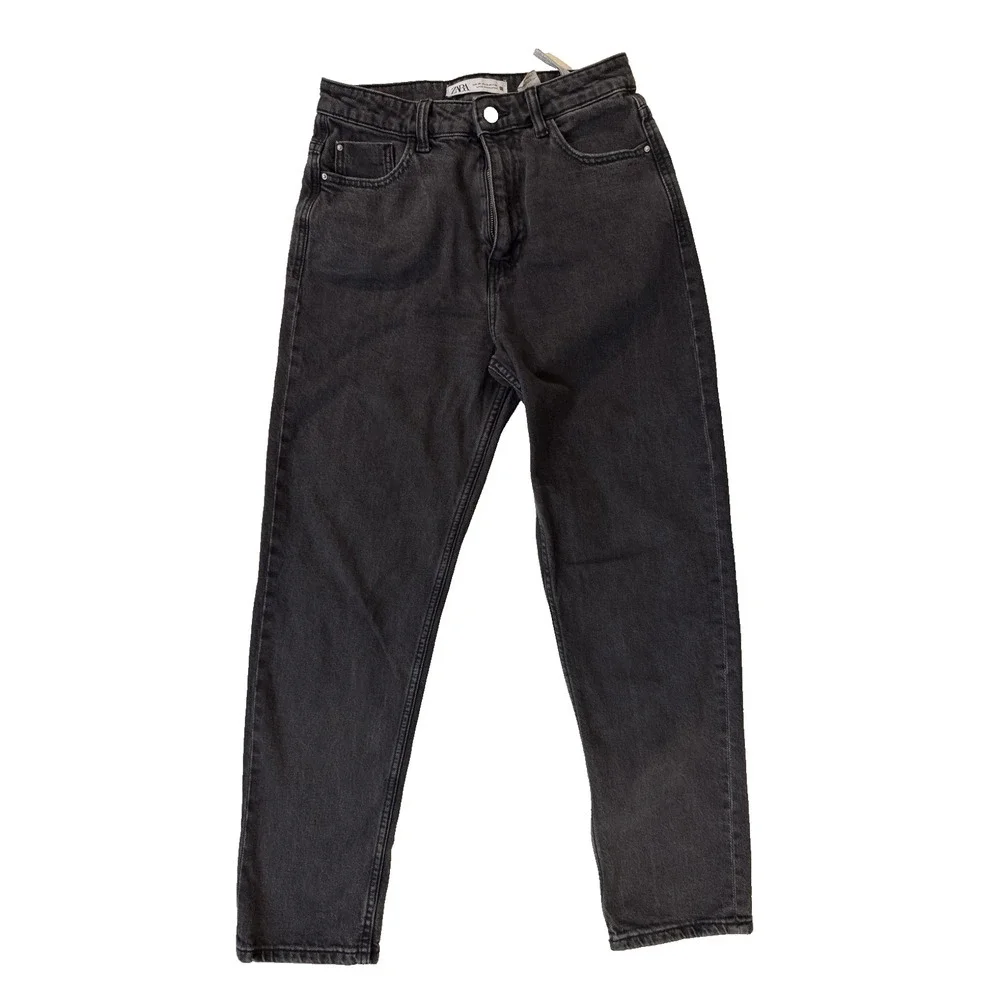 Zara‎ Jeans Womens 6 Washed Black Gray Skinny Tapered 5-Pocket Zip Fly Denim